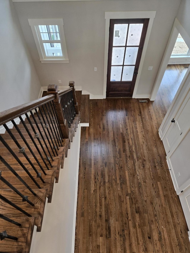 entrance foyer with dark hardwood / wood-style flooring