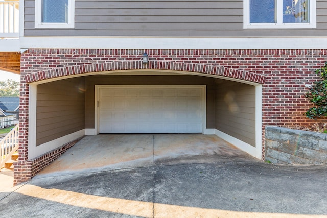 view of garage