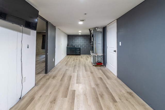 hall featuring light hardwood / wood-style flooring