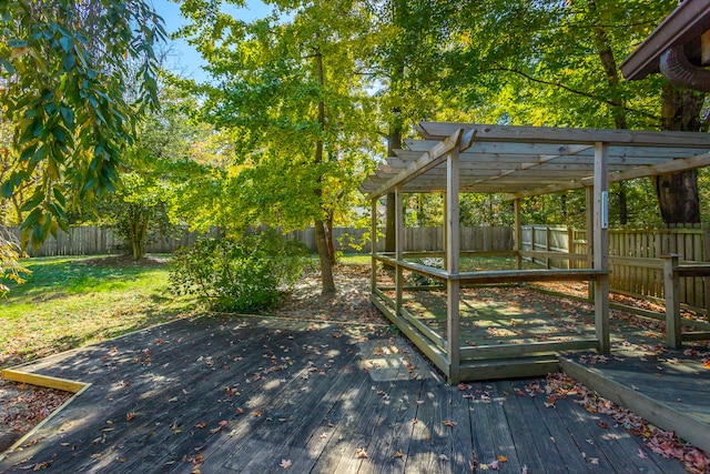 wooden deck with a pergola