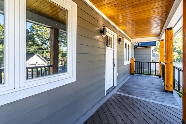 deck with covered porch