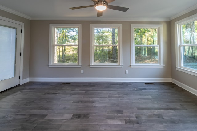 interior space featuring ceiling fan