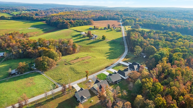 bird's eye view with a rural view