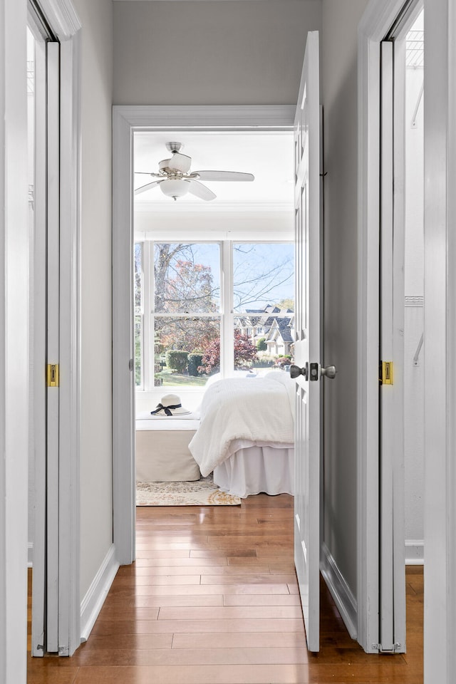 interior space with hardwood / wood-style floors