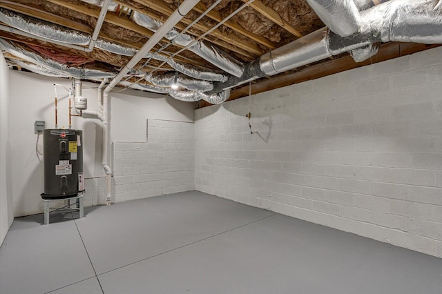 1318 Unity Dr NE, Cleveland, TN 37312 - unfinished basement featuring electric water heater and concrete block wall