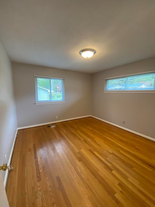 empty room with a healthy amount of sunlight and light wood-type flooring