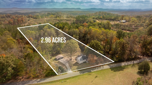 aerial view featuring a mountain view