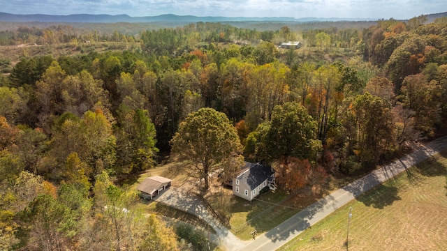 bird's eye view with a mountain view