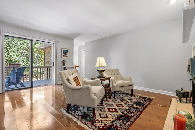 living room featuring hardwood / wood-style floors