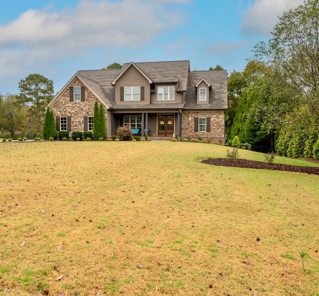 view of front of property with a front yard