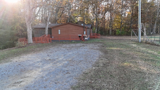 134 Old Spring Rd, Rising Fawn, GA 30738 - view of yard with a wooden deck and a wooded view