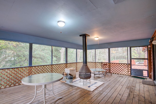 view of unfurnished sunroom