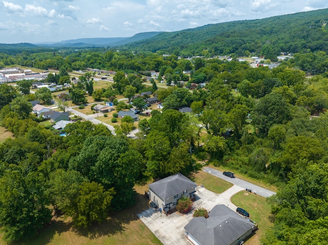 aerial view with a mountain view