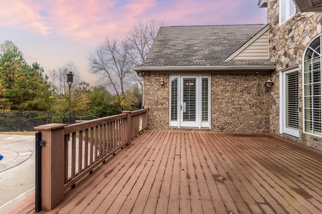 view of deck at dusk