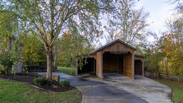 exterior space with an outdoor structure