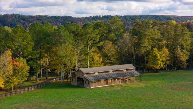 drone / aerial view featuring a rural view