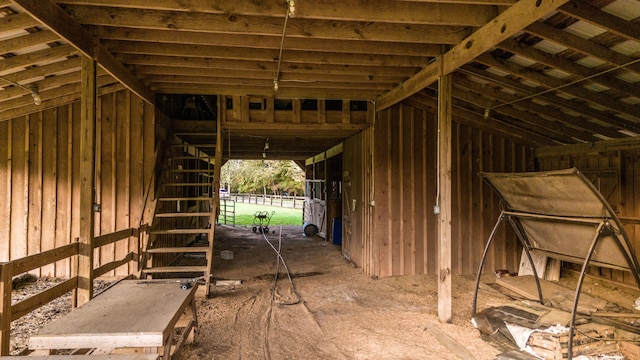 view of unfinished attic