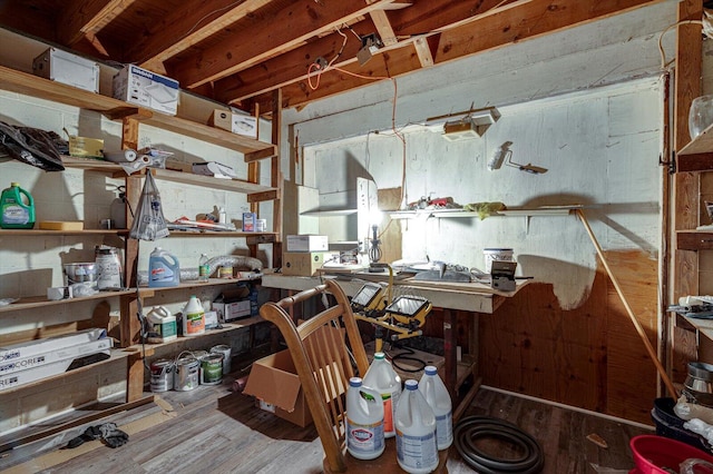 miscellaneous room featuring hardwood / wood-style flooring