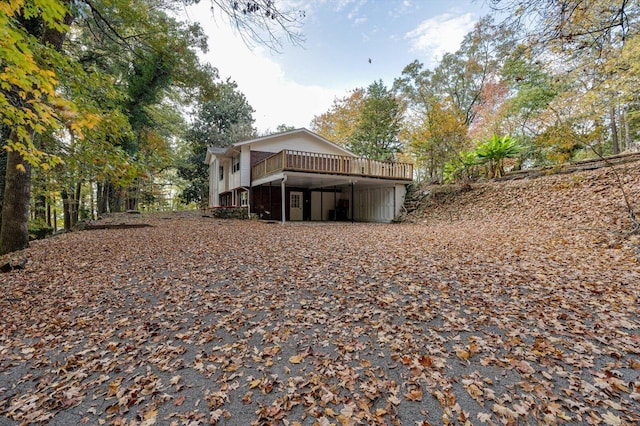 view of yard featuring a deck