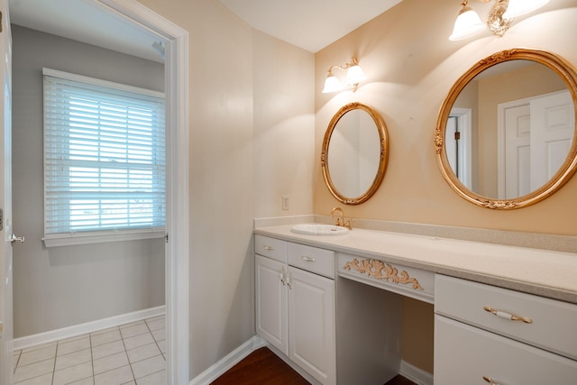 bathroom featuring tile patterned floors and vanity