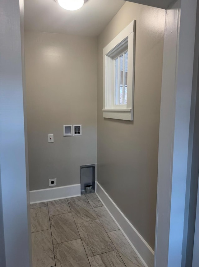 laundry room featuring hookup for an electric dryer and hookup for a washing machine