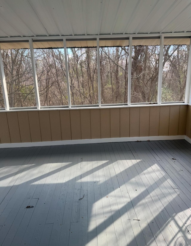 view of unfurnished sunroom