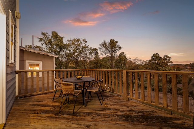 view of deck at dusk