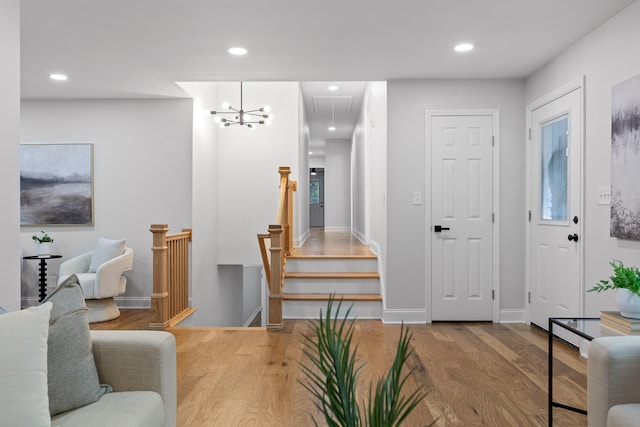 entryway featuring hardwood / wood-style flooring