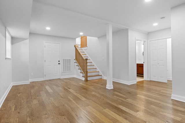 interior space with light wood-type flooring