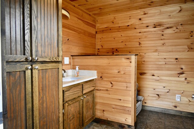 334 Belaire Dr, Copperhill, TN 37317 - bathroom featuring vanity and wood walls