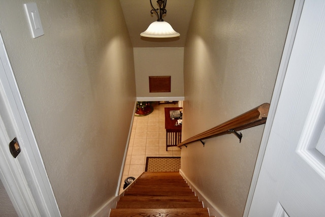 334 Belaire Dr, Copperhill, TN 37317 - staircase with baseboards and tile patterned flooring