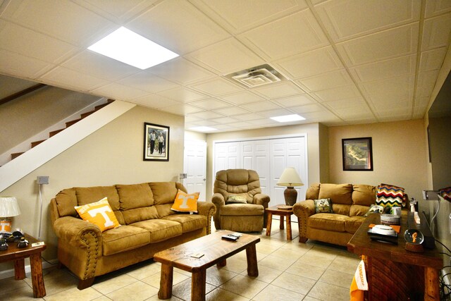 334 Belaire Dr, Copperhill, TN 37317 - living room featuring light tile patterned floors and stairway