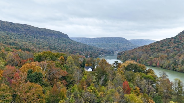 mountain view featuring a water view