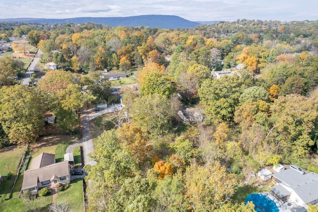 aerial view with a mountain view