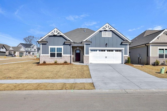 craftsman inspired home with a garage