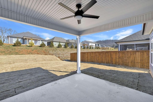 view of patio / terrace featuring ceiling fan