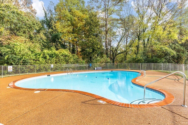 view of pool featuring a patio