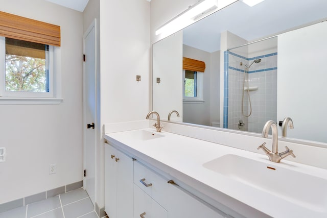 bathroom featuring vanity and tile patterned floors