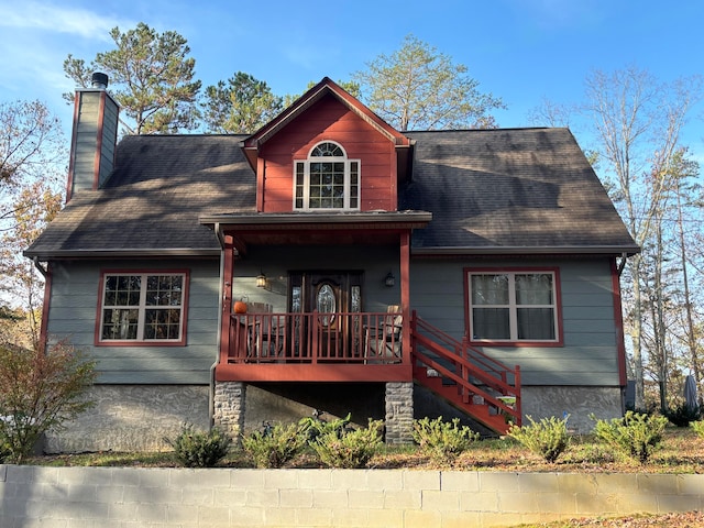 view of front of property with covered porch