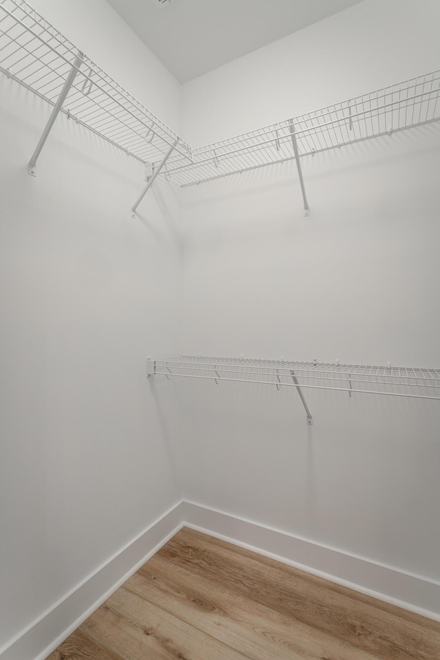 walk in closet featuring hardwood / wood-style flooring