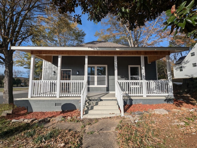 bungalow-style home featuring a porch