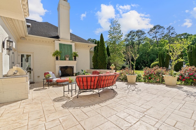 view of patio featuring outdoor lounge area and area for grilling