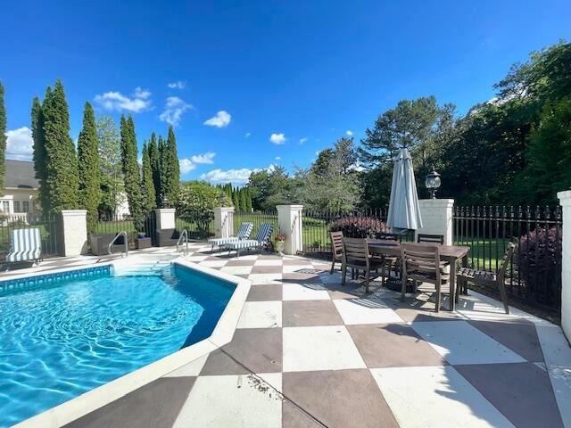 view of pool featuring a patio area