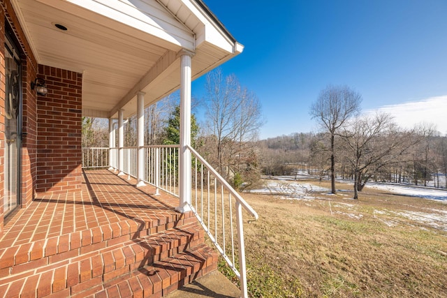 deck with a porch