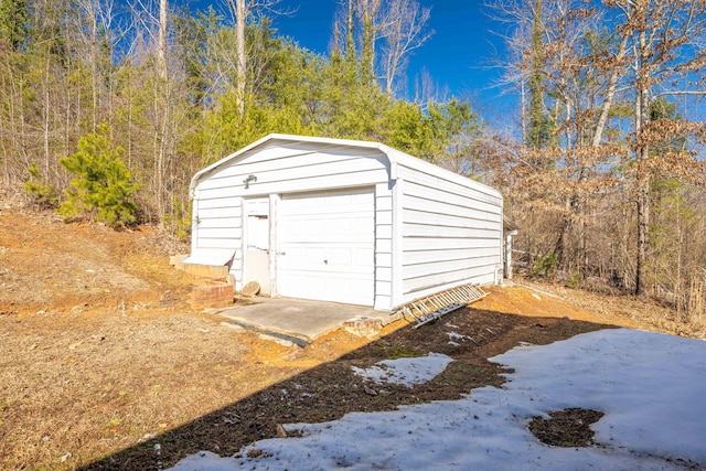 view of garage