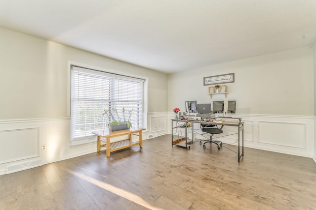 office featuring hardwood / wood-style flooring