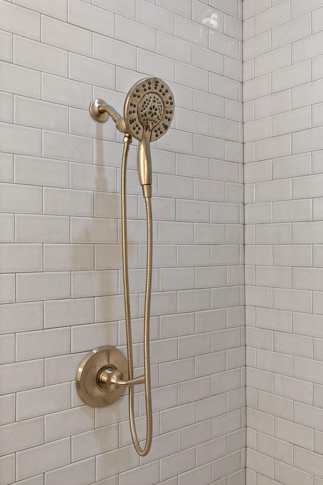 interior details with tiled shower