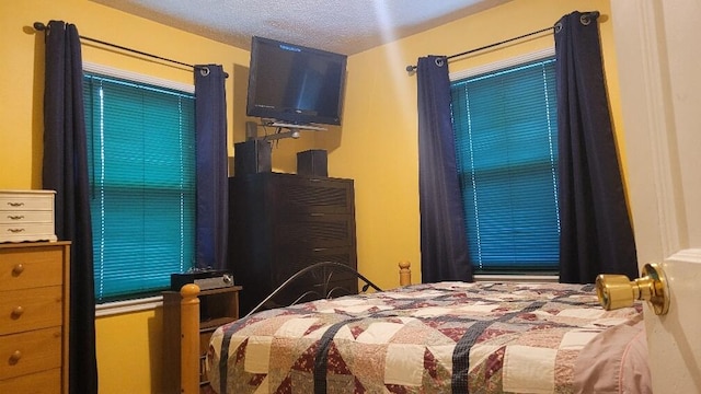 bedroom featuring a textured ceiling