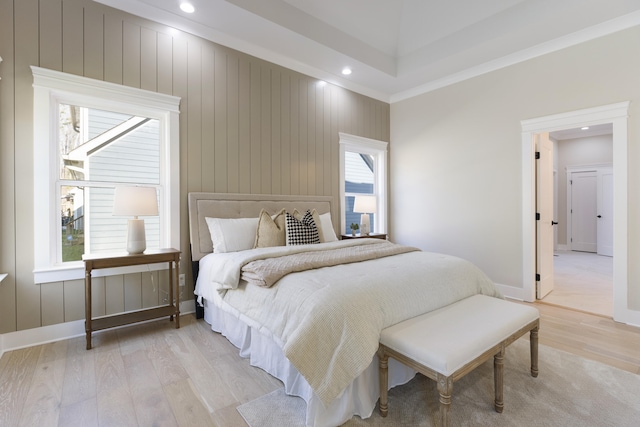 bedroom featuring light hardwood / wood-style flooring