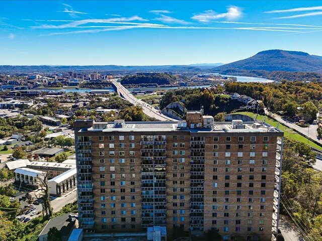 aerial view featuring a mountain view